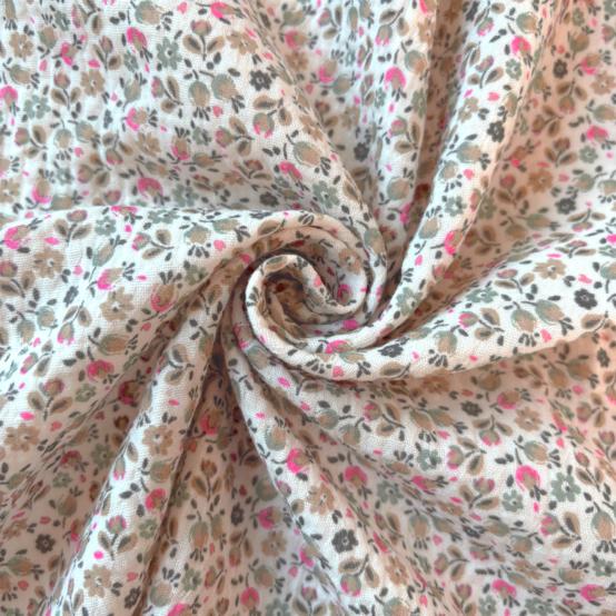 Cotton Fabric ex2628 non pink floral gauze