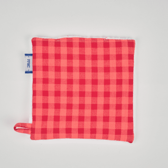 Makeup Remover cotton coral red gingham