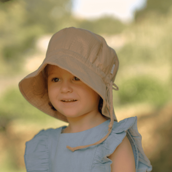 Sun hat adjustable-size T2 gaze pailletée camel