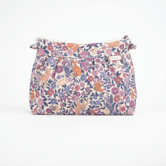 Pleated clutch bag comptine enchantée rose