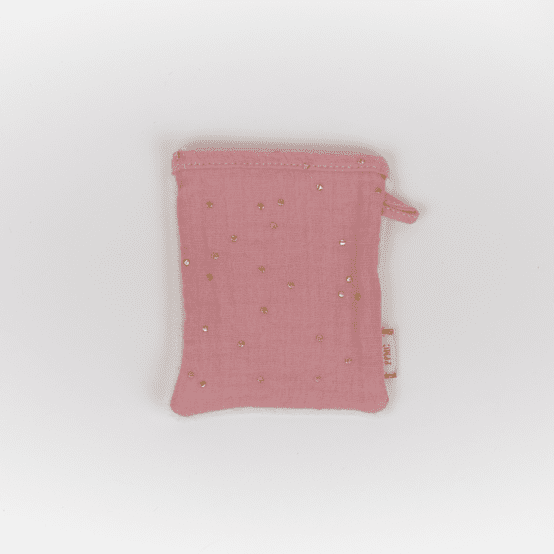 Make-up Remover Glove gaze pois or rose thé