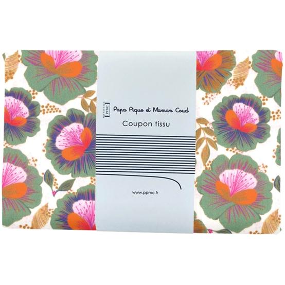 1 m fabric coupon fleur de thé