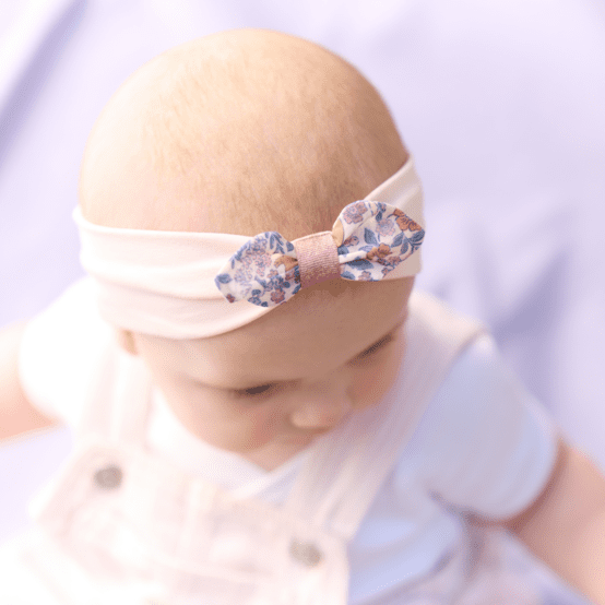 Jersey knit baby headband comptine enchantée rose