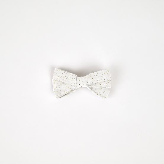 Ribbon hair slide white sequined