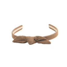bow headband gaze pailletée camel