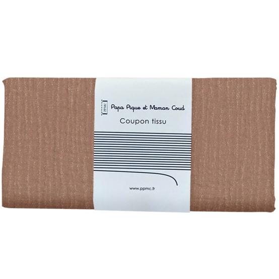 1 m fabric coupon gaze pailletée cognac