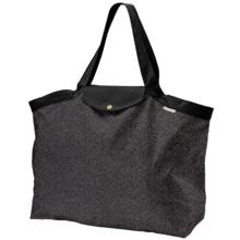 Tote bag with a zip glitter black