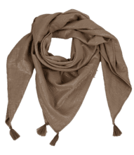 Pom pom scarf gaze pailletée camel