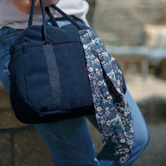 Bowling bag  large navy orduroy 
