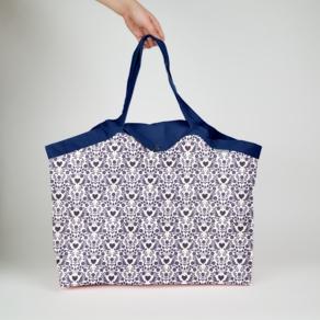 Tote bag with a zip scandinavia bleu