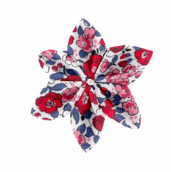 Star flower hairslide rouge corolle