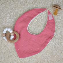 bandana bib gaze pois or rose sorbet