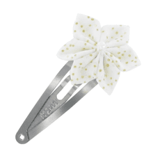 Star flower hairclip white sequined