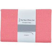 1 m fabric coupon gaze pois or rose sorbet