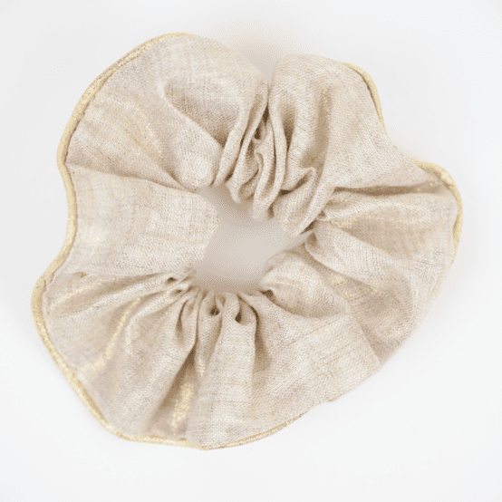 Large Piping Scrunchie  glitter linen