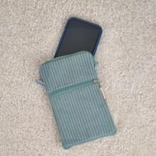 Quilted phone pocket lichen corduroy