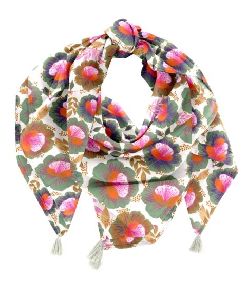 Pom pom scarf fleur de thé