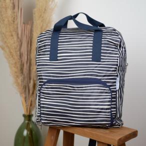 Foldable rucksack Gaby striped  ivory navy