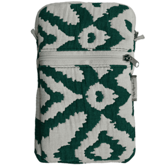 Quilted phone pocket jacquard vert