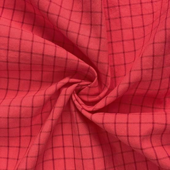 Cotton fabric ex2529 two-tone cherry checks
