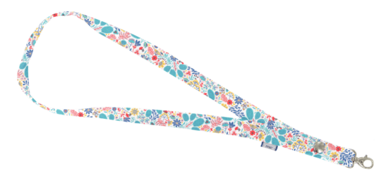 Lanyard necklace champêtre bleuté