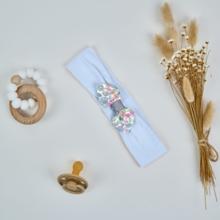 Jersey knit baby headband pastel fleuri