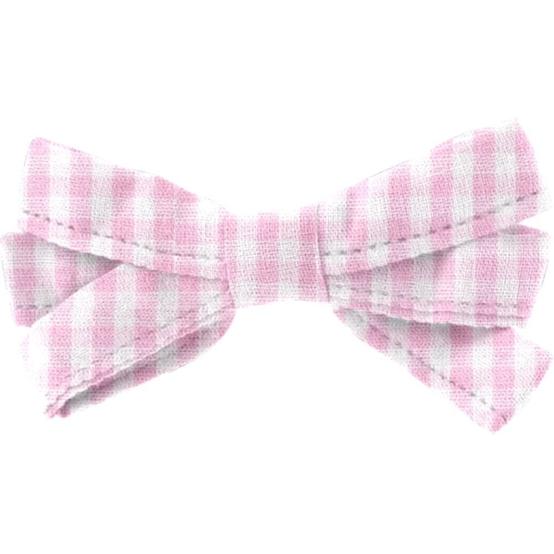Ribbon bow hair slide pink gingham