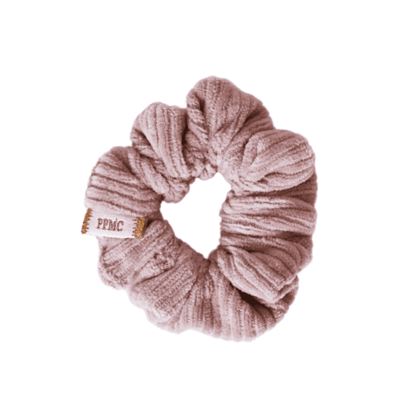 Small scrunchie pink corduroy