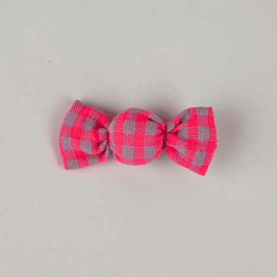 Mini sweet hairslide neon pink gingham