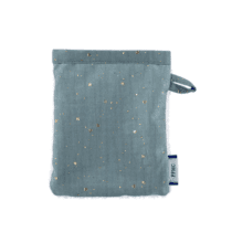 Make-up Remover Glove gaze pois or bleu gris