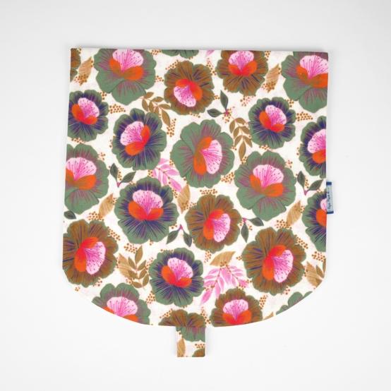 Flap of small shoulder bag fleur de thé