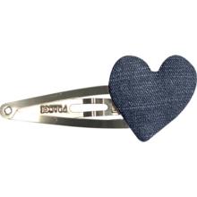 Heart hair-clips light denim