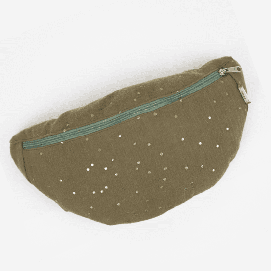 Small banana bag gaze pois or kaki
