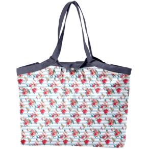 Pleated tote bag - Medium size horizons fleuris