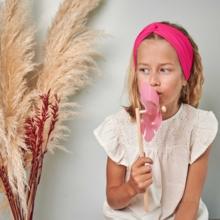 Jersey Crossed Headband Child fuschia