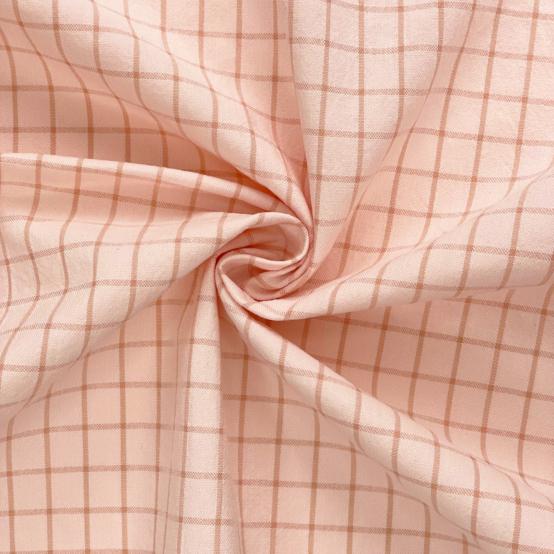 Cotton fabric ex2530 two-tone powder pink checks