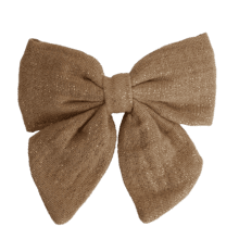 Bow tie hair slide gaze pailletée camel