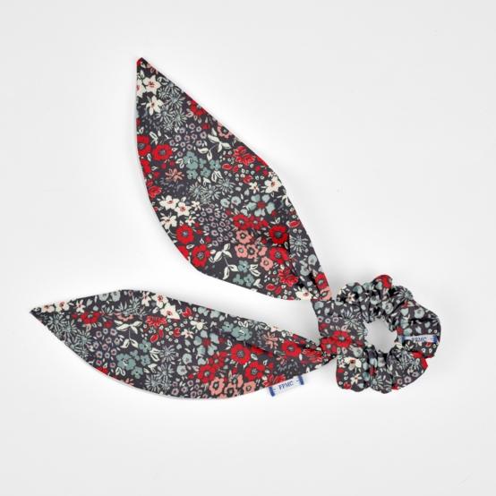 Short tail scrunchie jardin d'aurore