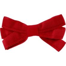 Ribbon bow hair slide red