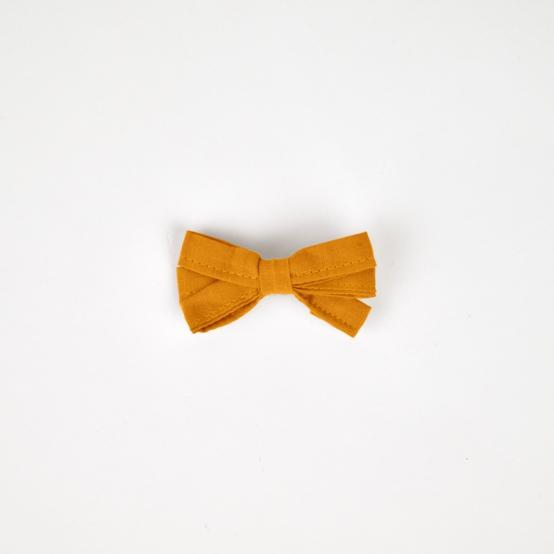 Ribbon bow hair slide ochre