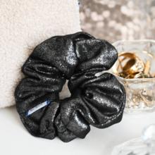 Scrunchie suédine pailletée argent