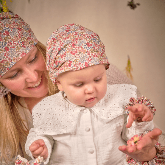 Headscarf headband- child size porcelaine rosée