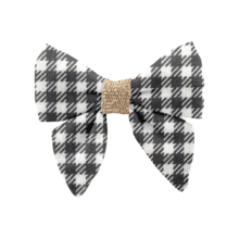 Mini bow tie clip vichy noir