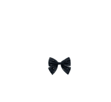 Bow tie hair slide gaze pois or marine