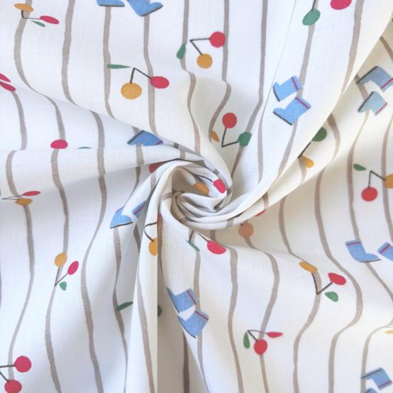 Cotton fabric ex2632 boots and cherries