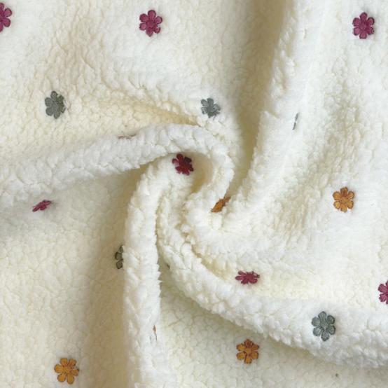 Moumoute fabrics ex2659 embroidered sherpa