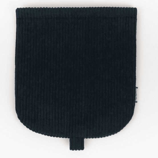 Flap of small shoulder bag black large corduroy