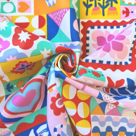 Cotton fabric ex2641 multicolored patchpop