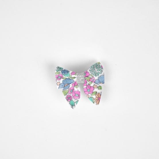 Mini bow tie clip pastel fleuri