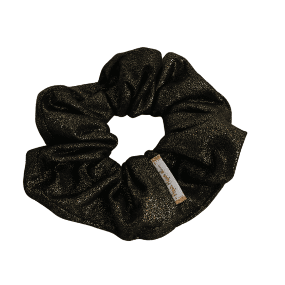 Scrunchie suédine pailletée or